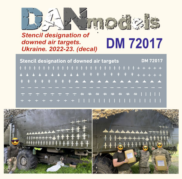DM 72017 Stensil designation of downed air targets. Ukraine. 2022-23. decal