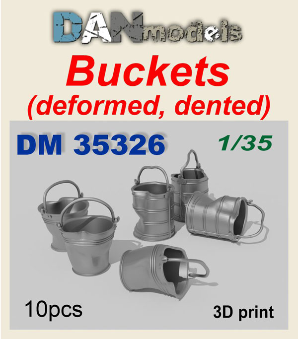 DM 35326 Buckets (dented). 10ps. 1/35