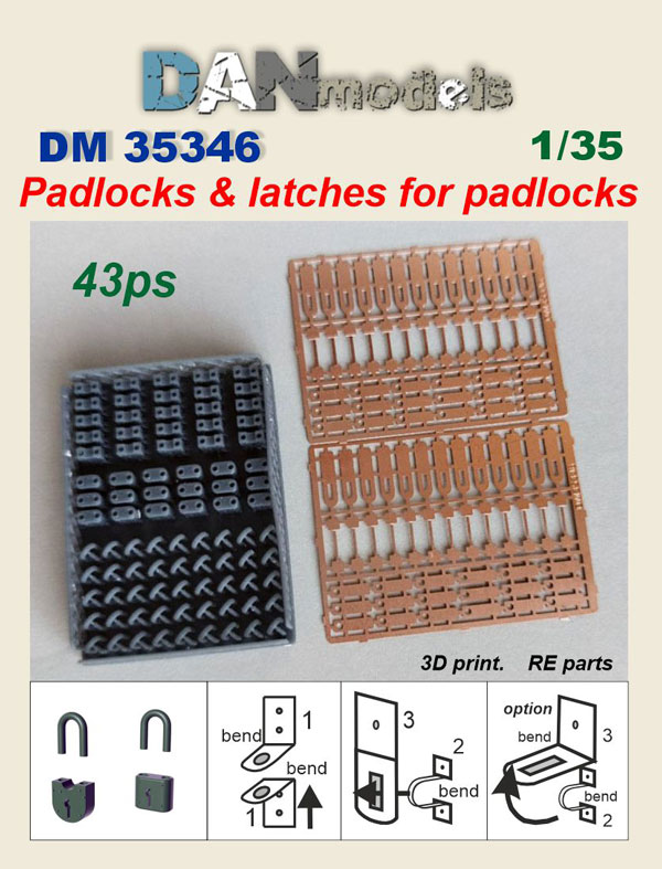 DM 35346 Padlocks end latches for padlocks. 3D print. PE parts