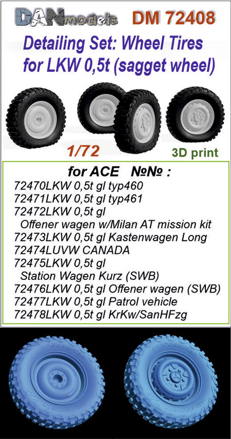 DM 72408 Wheel tires for LKW 0,5t (sagget wheel)