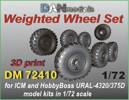 DM 72410 Weighted wheel set. for URAL-4320/375D. 7psc. 1/72