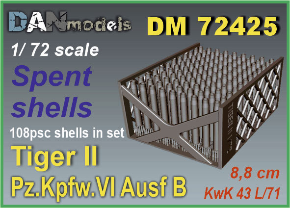 DM 72425 Spent shells. 8.8cm. Pz.Kpfw.VI Ausf B. Tiger II . 108psc. 1/72